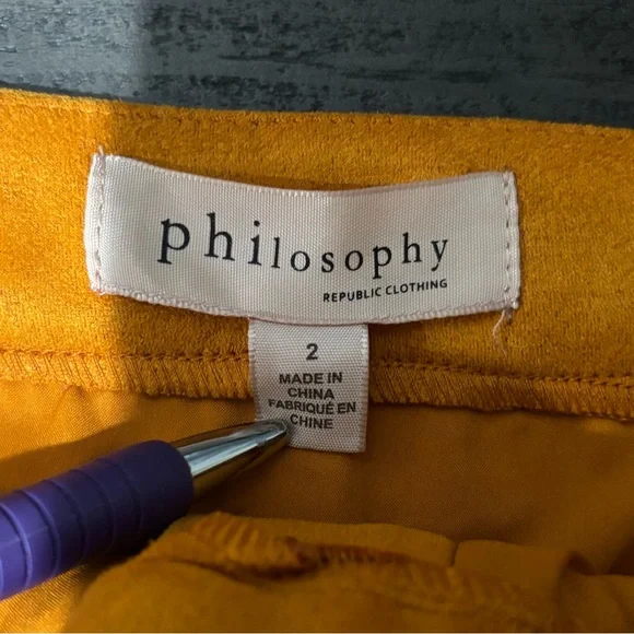 Philosophy faux suede mustard yellow mini skirt
SZ2 - Picture 7 of 7